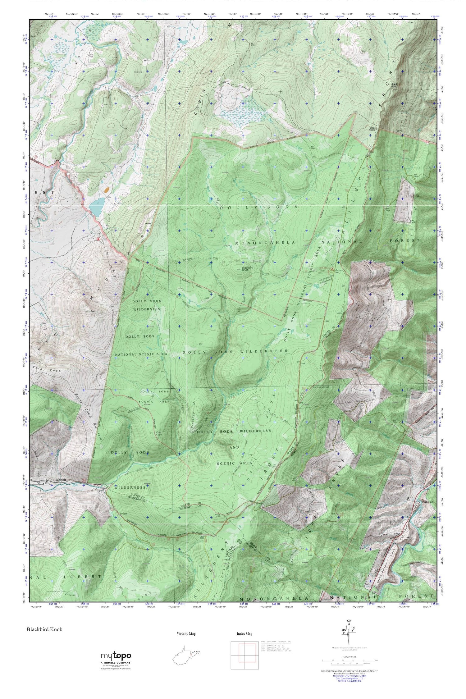 Dolly Sods MyTopo Explorer Series Map Image