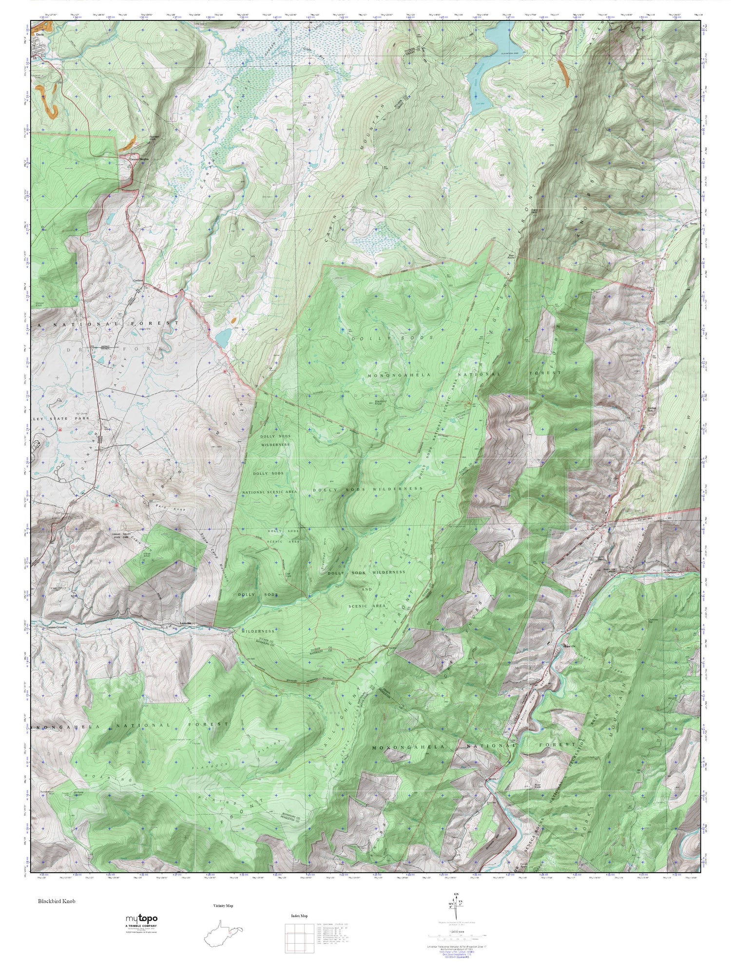 Dolly Sods MyTopo Explorer Series Map Image
