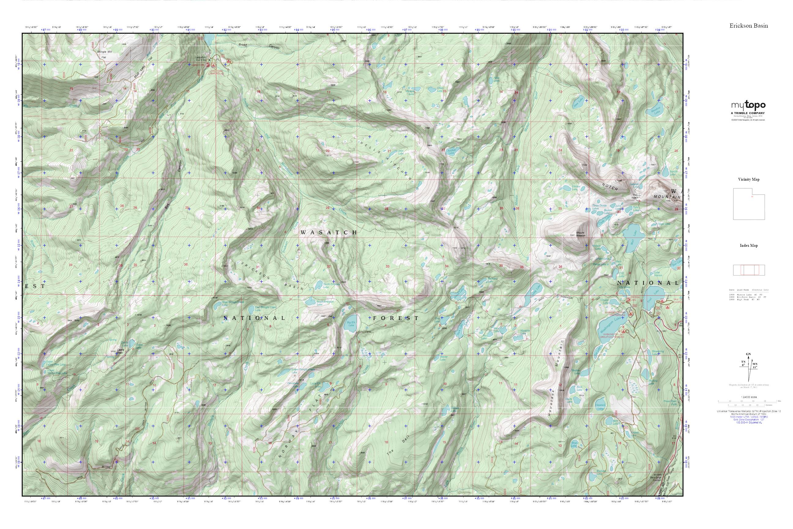 Erickson Basin MyTopo Explorer Series Map – MyTopo Map Store