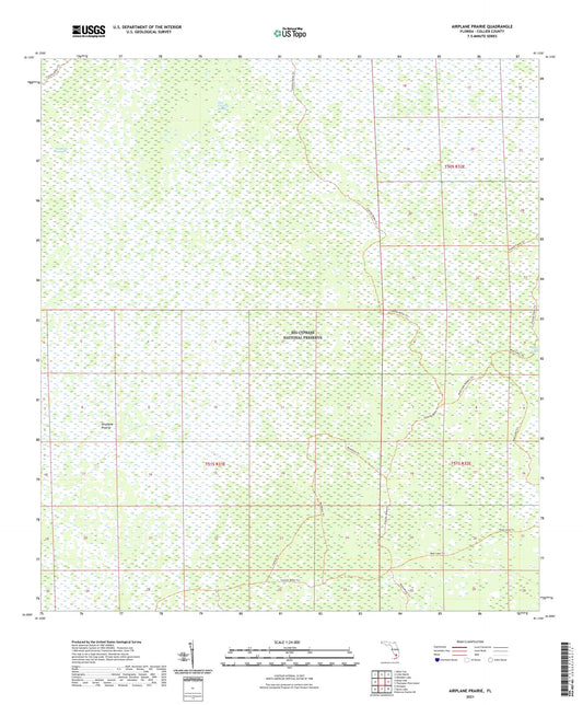 Airplane Prairie Florida US Topo Map Image