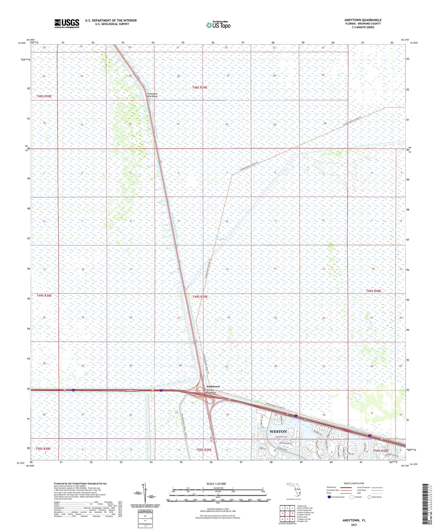 Andytown Florida US Topo Map Image