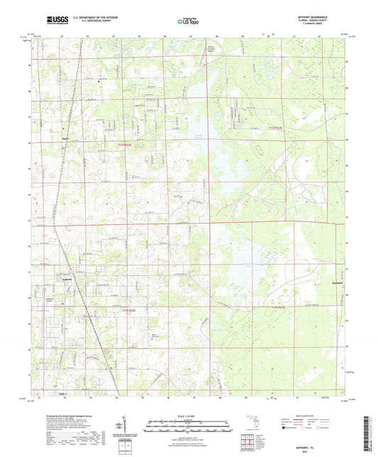 Anthony Florida US Topo Map Image