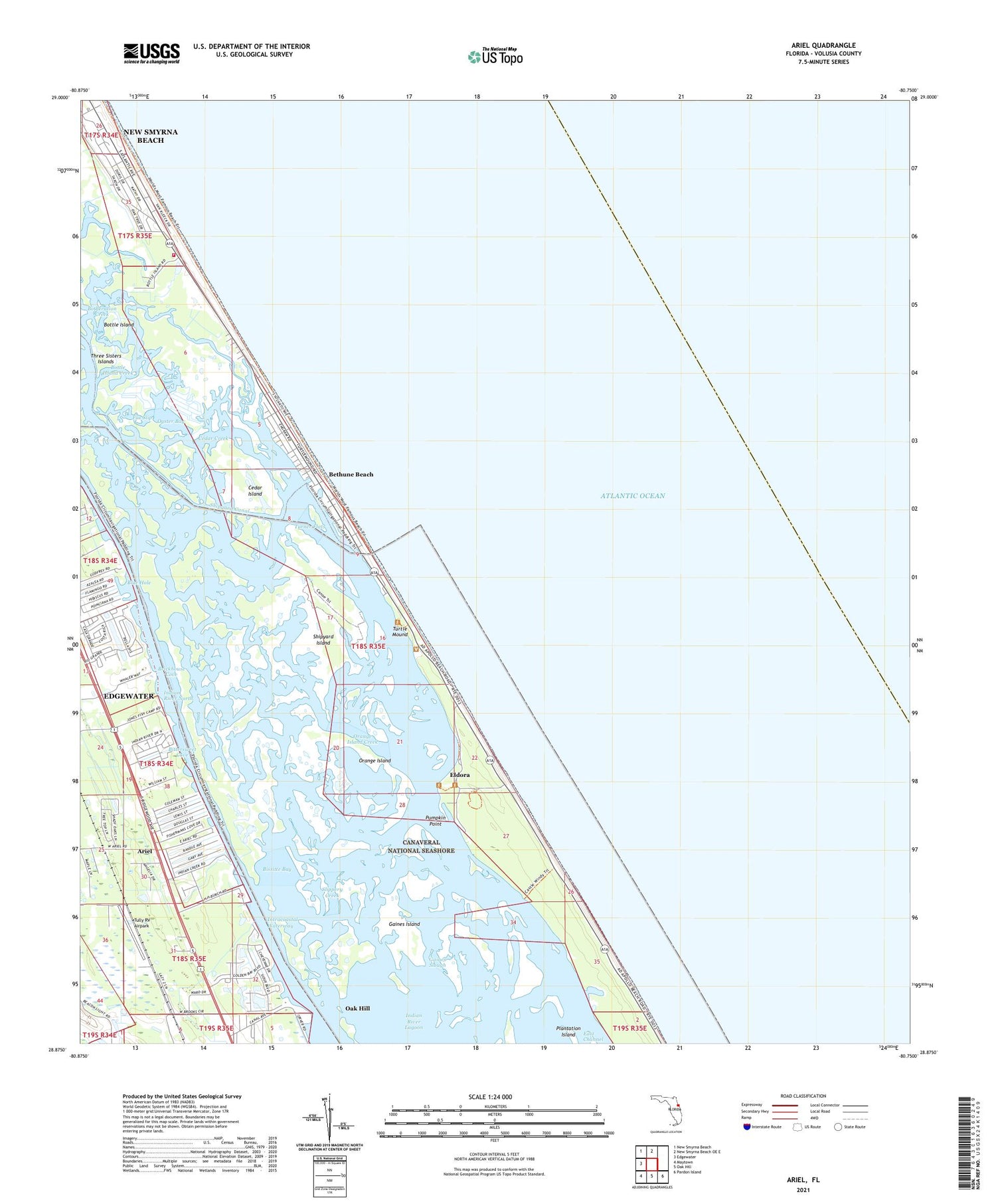 Ariel Florida US Topo Map Image