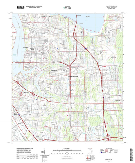 Arlington Florida US Topo Map Image