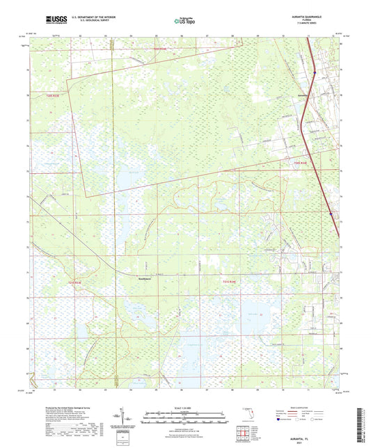 Aurantia Florida US Topo Map Image