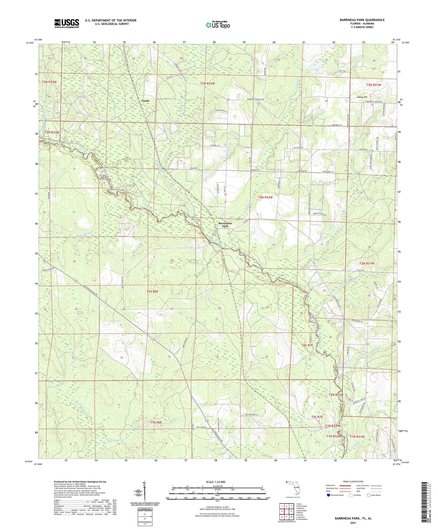 Barrineau Park Florida US Topo Map Image