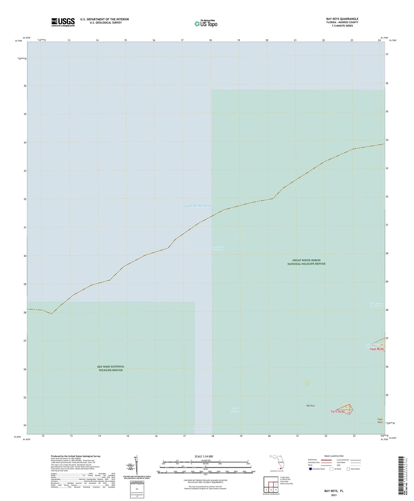 Bay Keys Florida US Topo Map Image