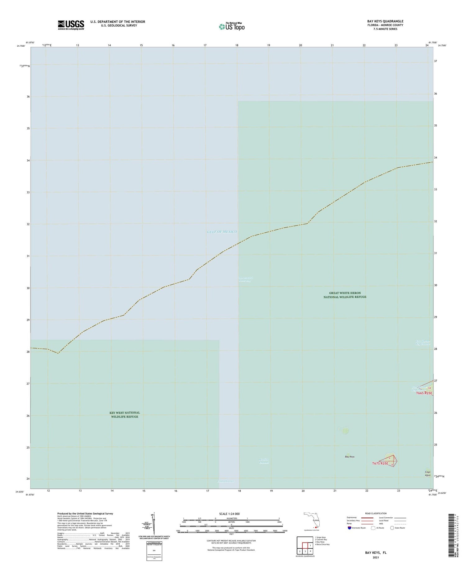 Bay Keys Florida US Topo Map Image