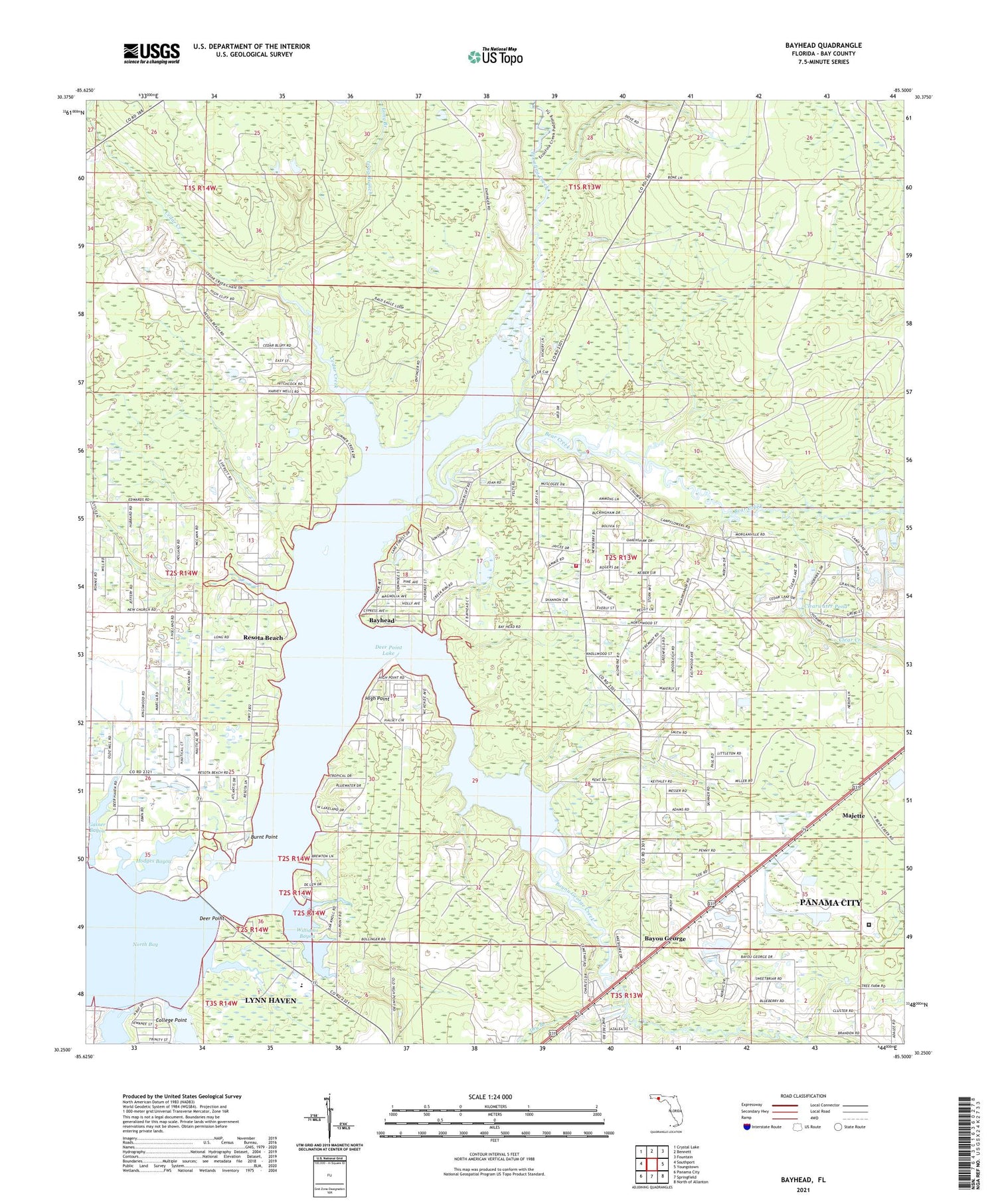 Bayhead Florida US Topo Map Image
