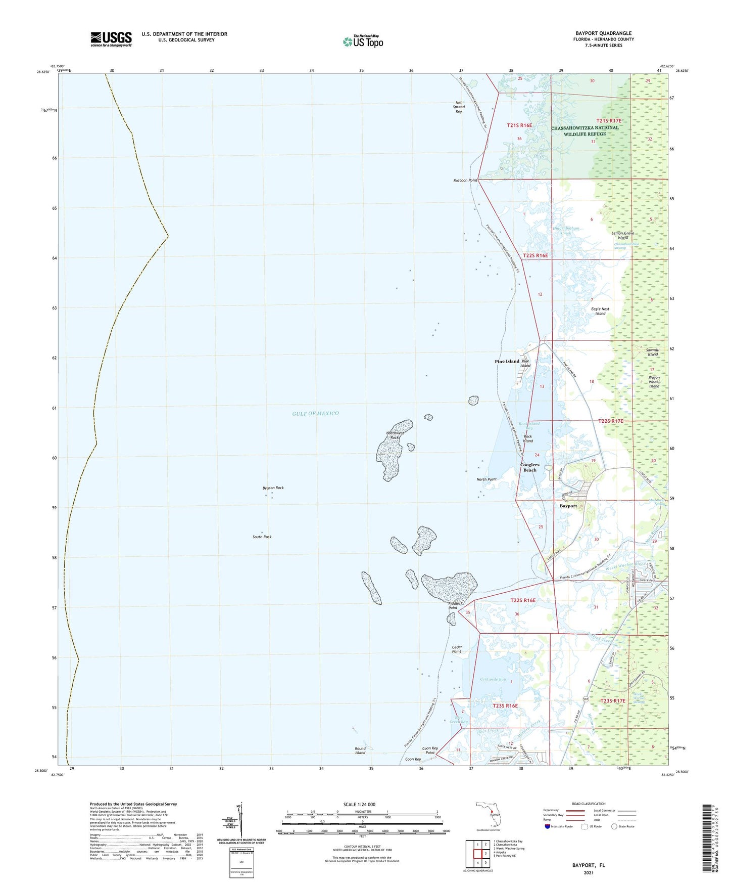 Bayport Florida US Topo Map Image