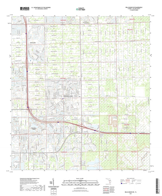 Belle Meade NW Florida US Topo Map Image