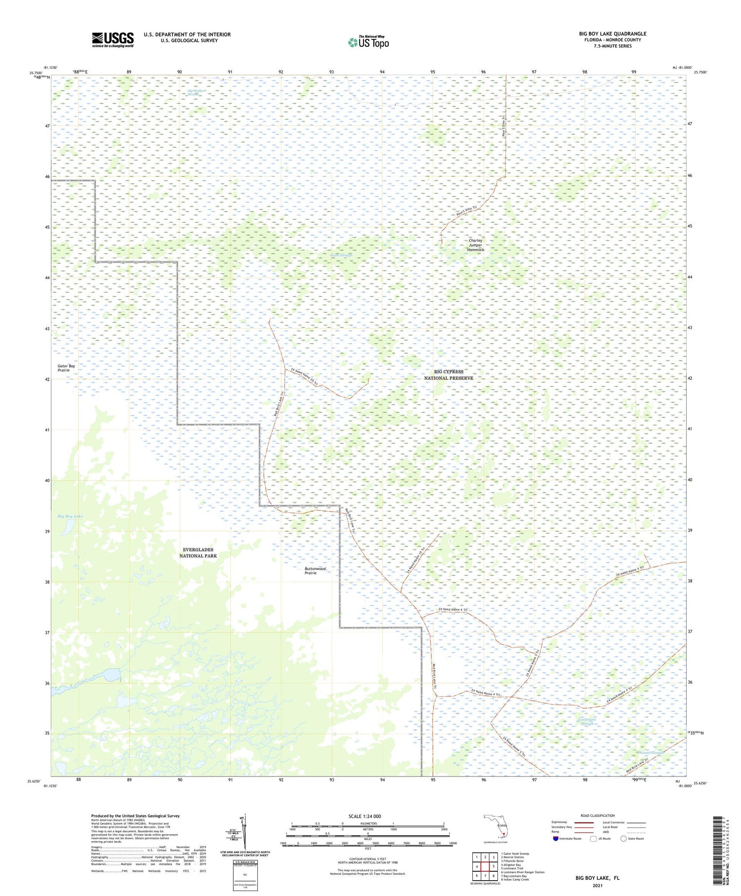 Big Boy Lake Florida US Topo Map Image