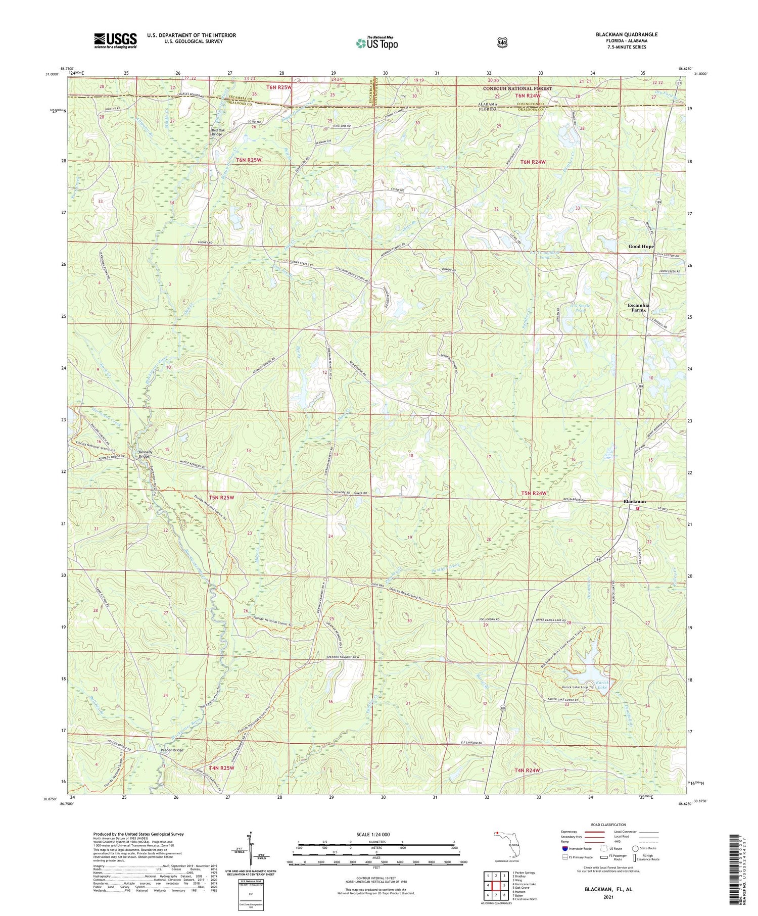 Blackman Florida US Topo Map Image