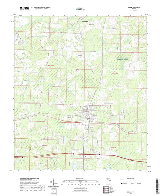 Bonifay Florida US Topo Map Image
