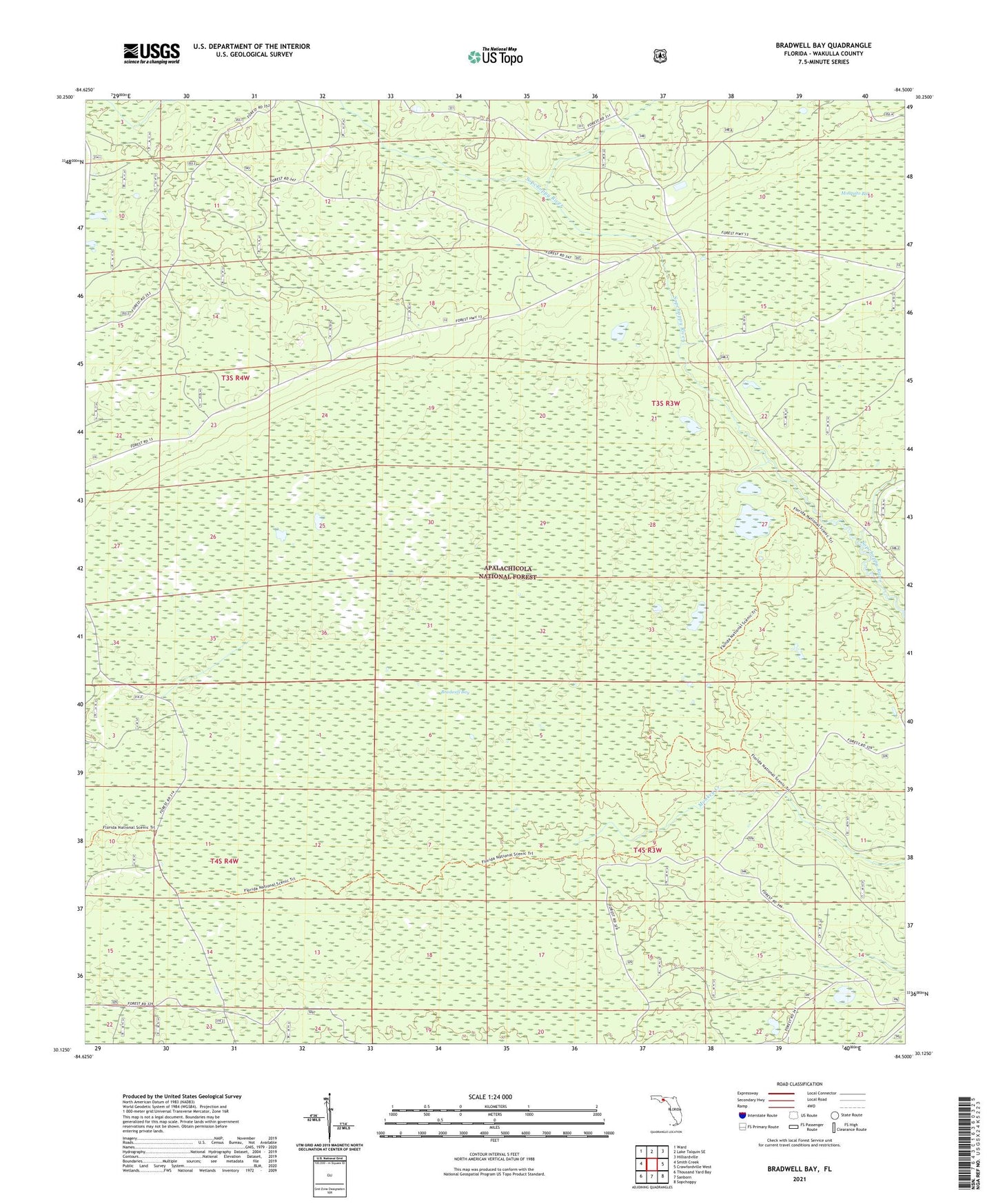 Bradwell Bay Florida US Topo Map Image