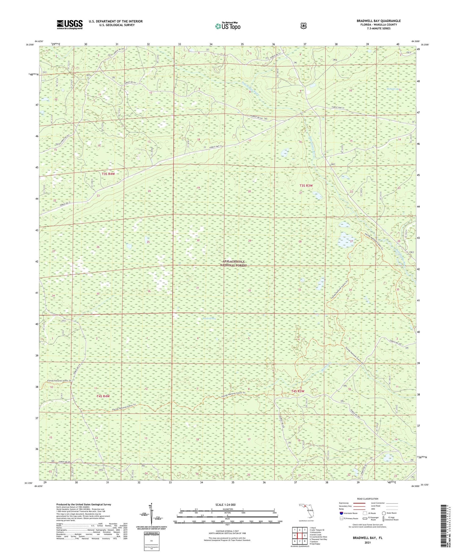 Bradwell Bay Florida US Topo Map Image