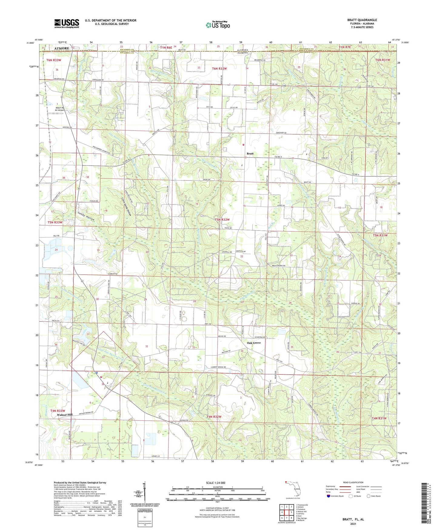 Bratt Florida US Topo Map Image