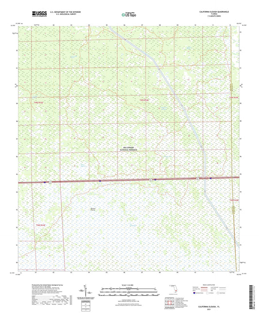 California Slough Florida US Topo Map Image