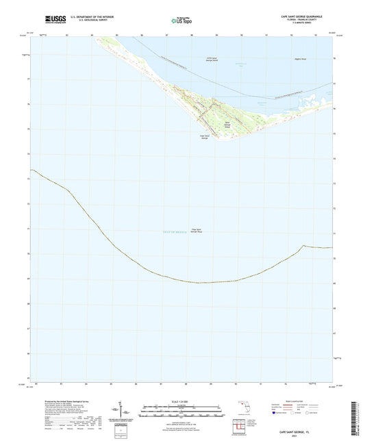 Cape Saint George Florida US Topo Map Image