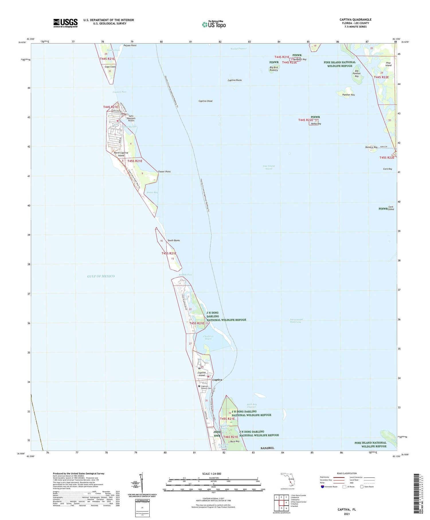 Captiva Florida US Topo Map Image