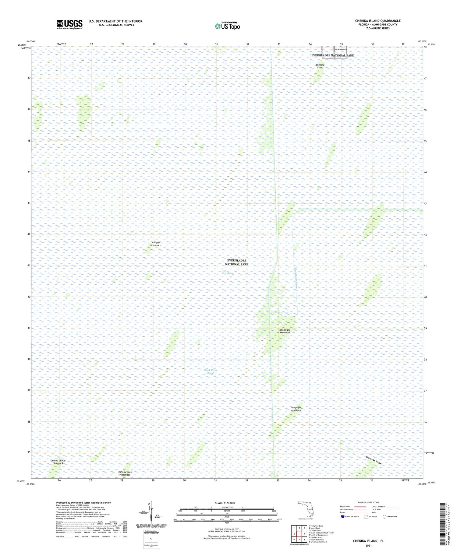 Chekika Island Florida US Topo Map Image