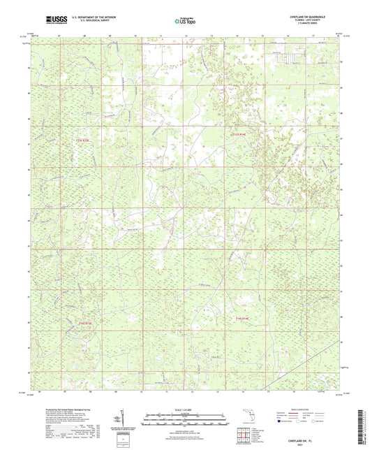 Chiefland SW Florida US Topo Map Image
