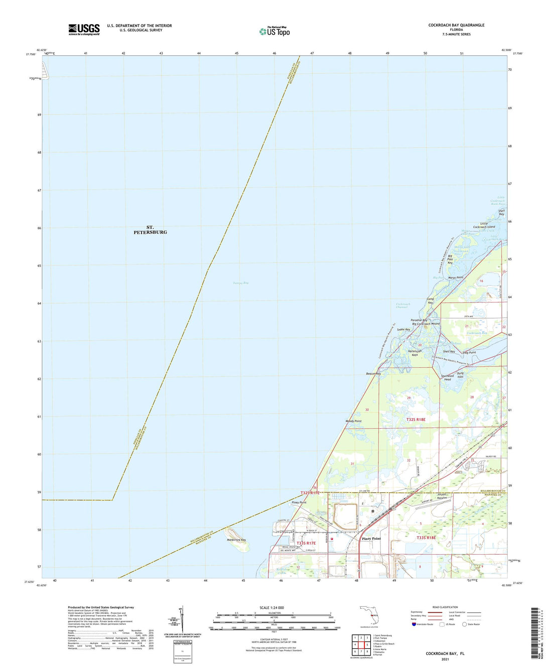 Cockroach Bay Florida US Topo Map – MyTopo Map Store