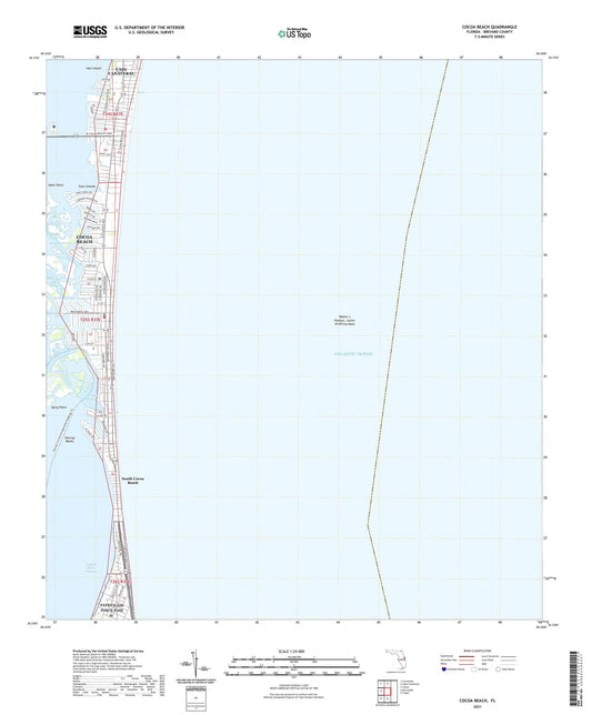 Cocoa Beach Florida US Topo Map Image