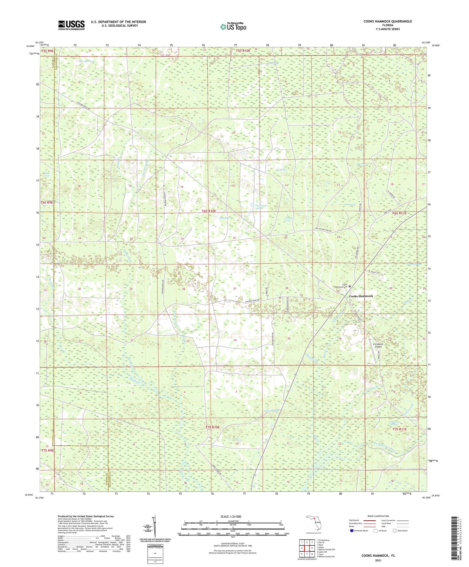 Cooks Hammock Florida US Topo Map Image