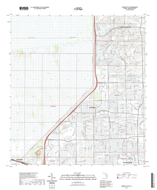 Cooper City NE Florida US Topo Map Image