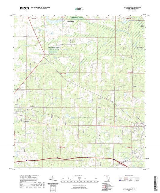 Cottondale East Florida US Topo Map Image