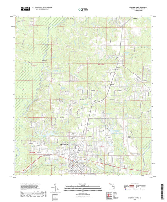 Crestview North Florida US Topo Map Image
