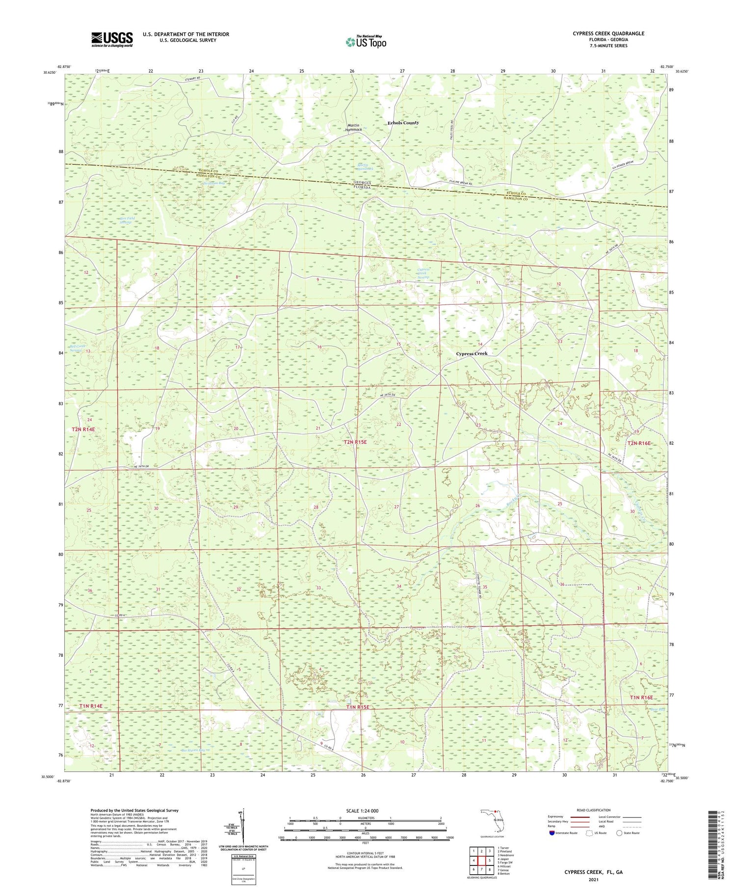 Cypress Creek Florida US Topo Map Image