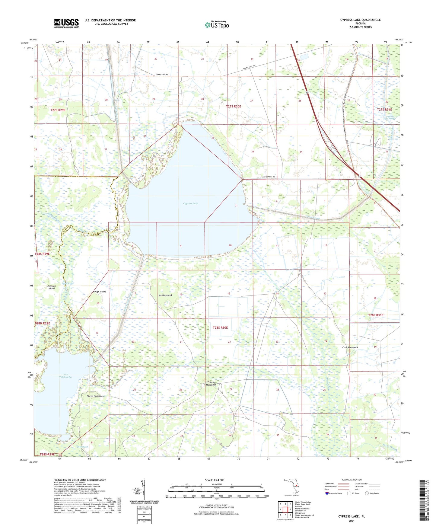 Cypress Lake Florida US Topo Map Image
