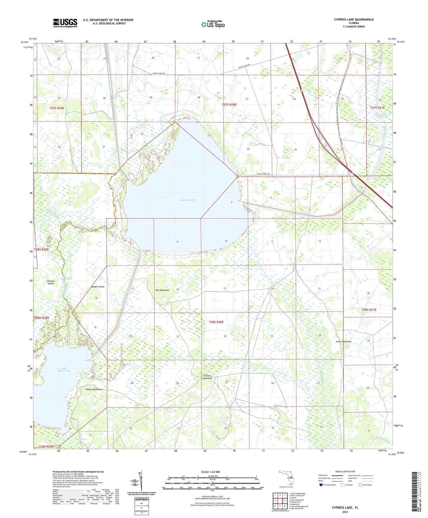 Cypress Lake Florida US Topo Map Image
