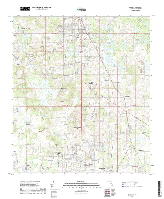 Dade City Florida US Topo Map Image