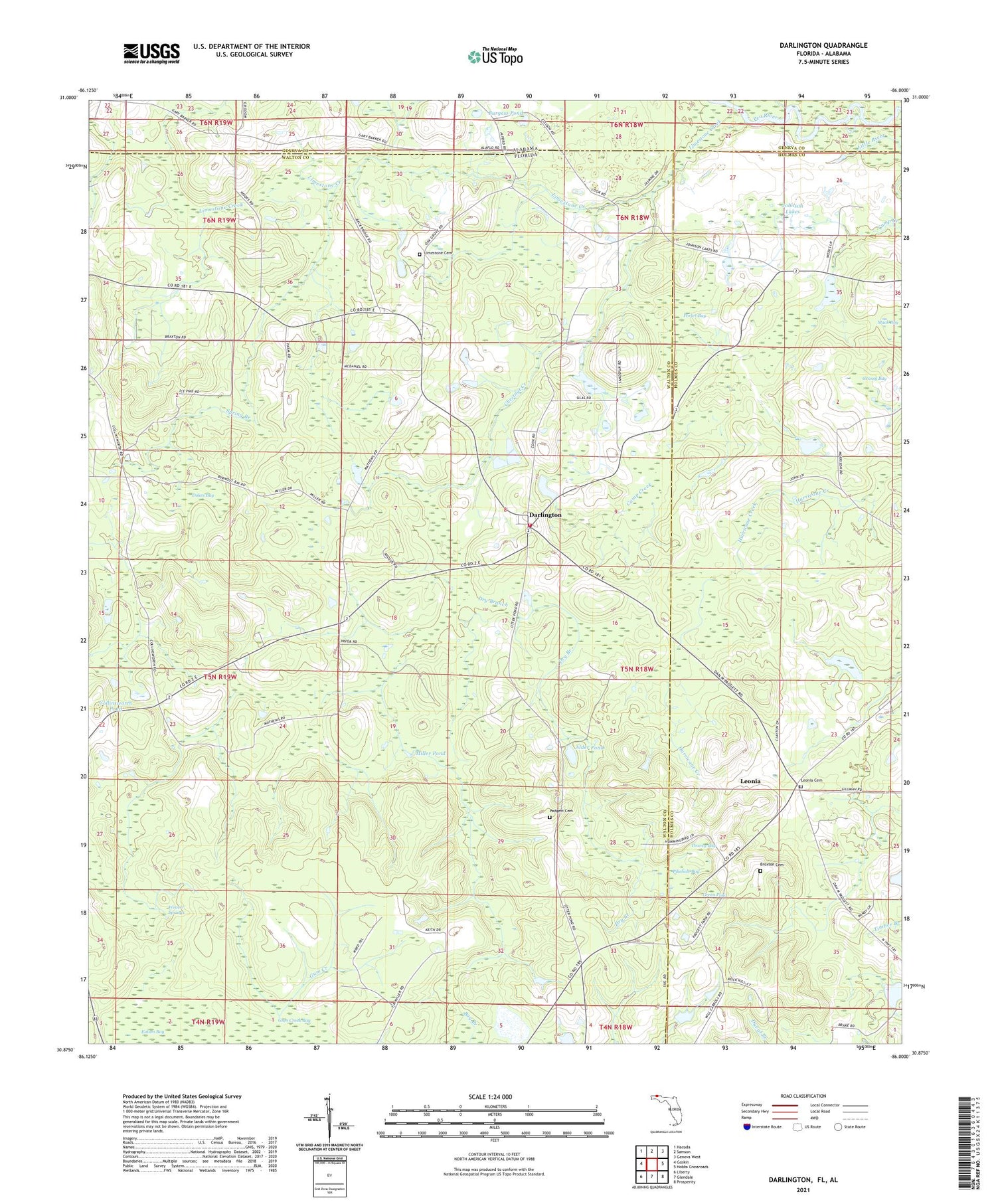 Darlington Florida US Topo Map Image
