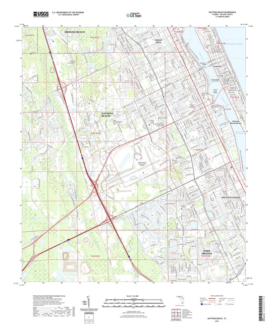Daytona Beach Florida US Topo Map Image