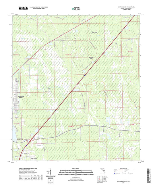 Daytona Beach SW Florida US Topo Map Image