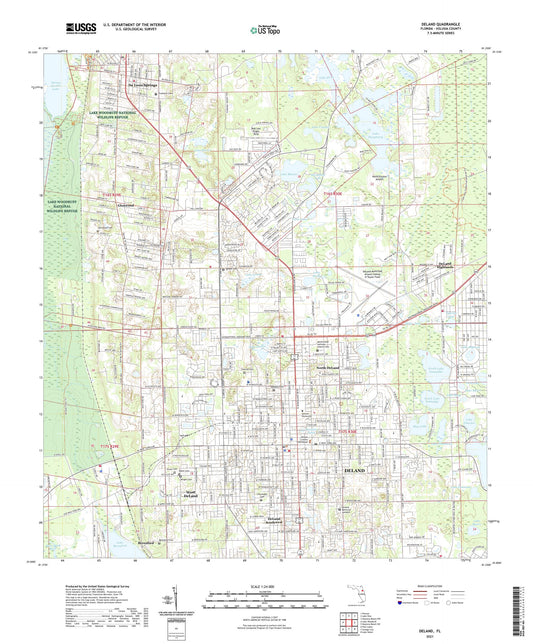 DeLand Florida US Topo Map Image