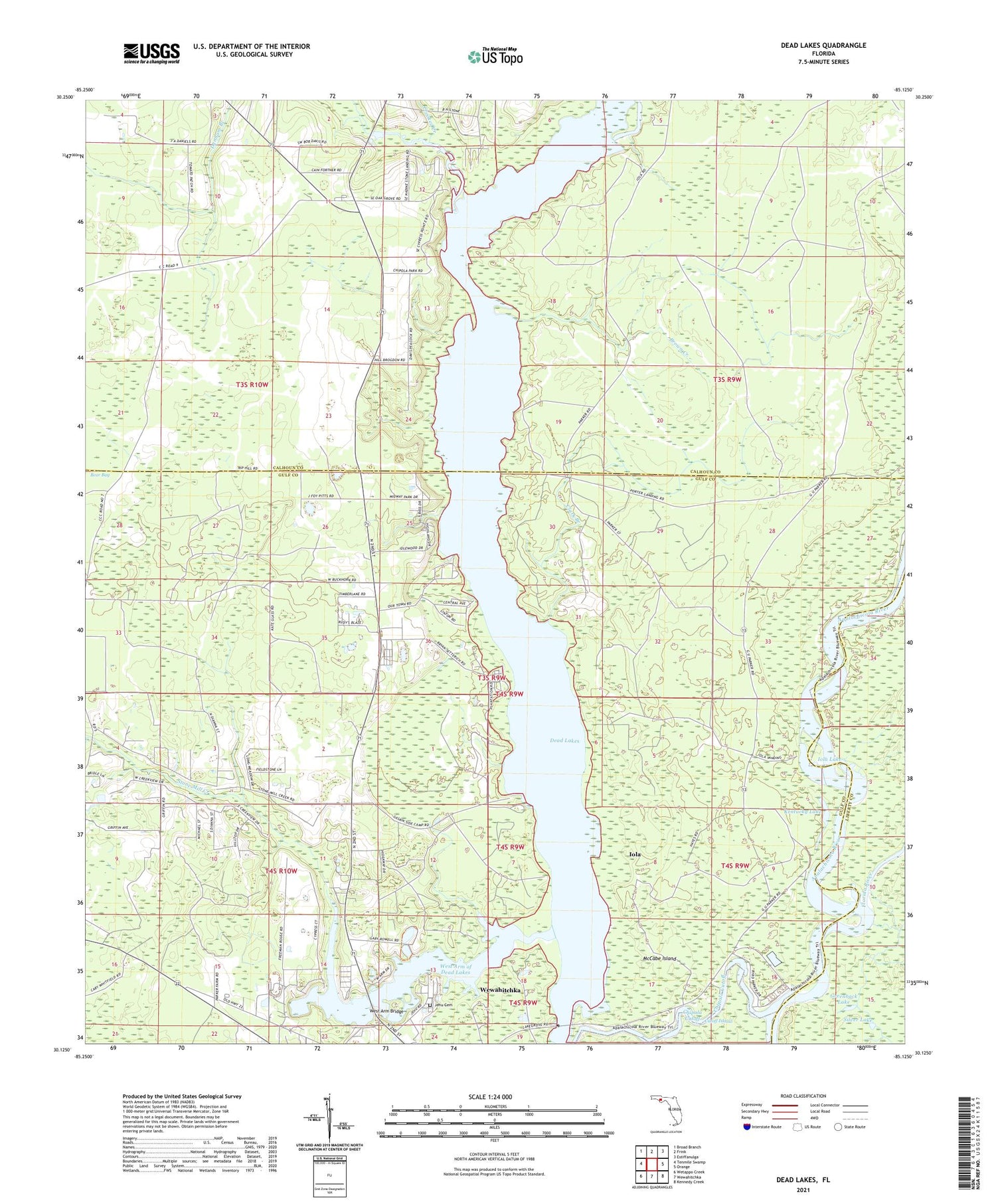 Dead Lakes Florida US Topo Map Image