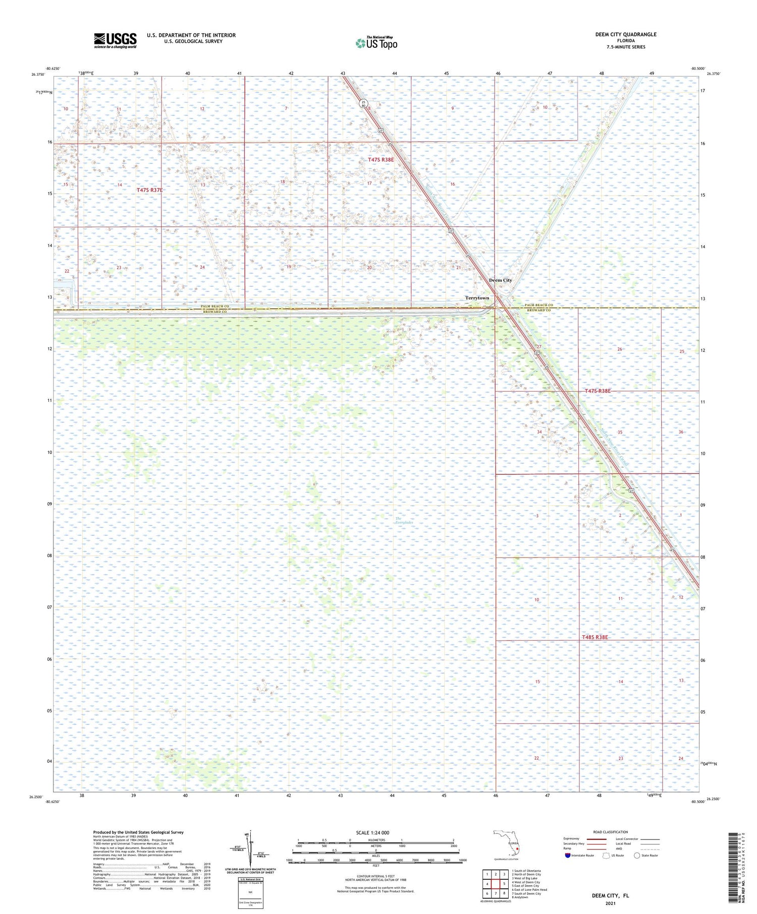 Deem City Florida US Topo Map Image