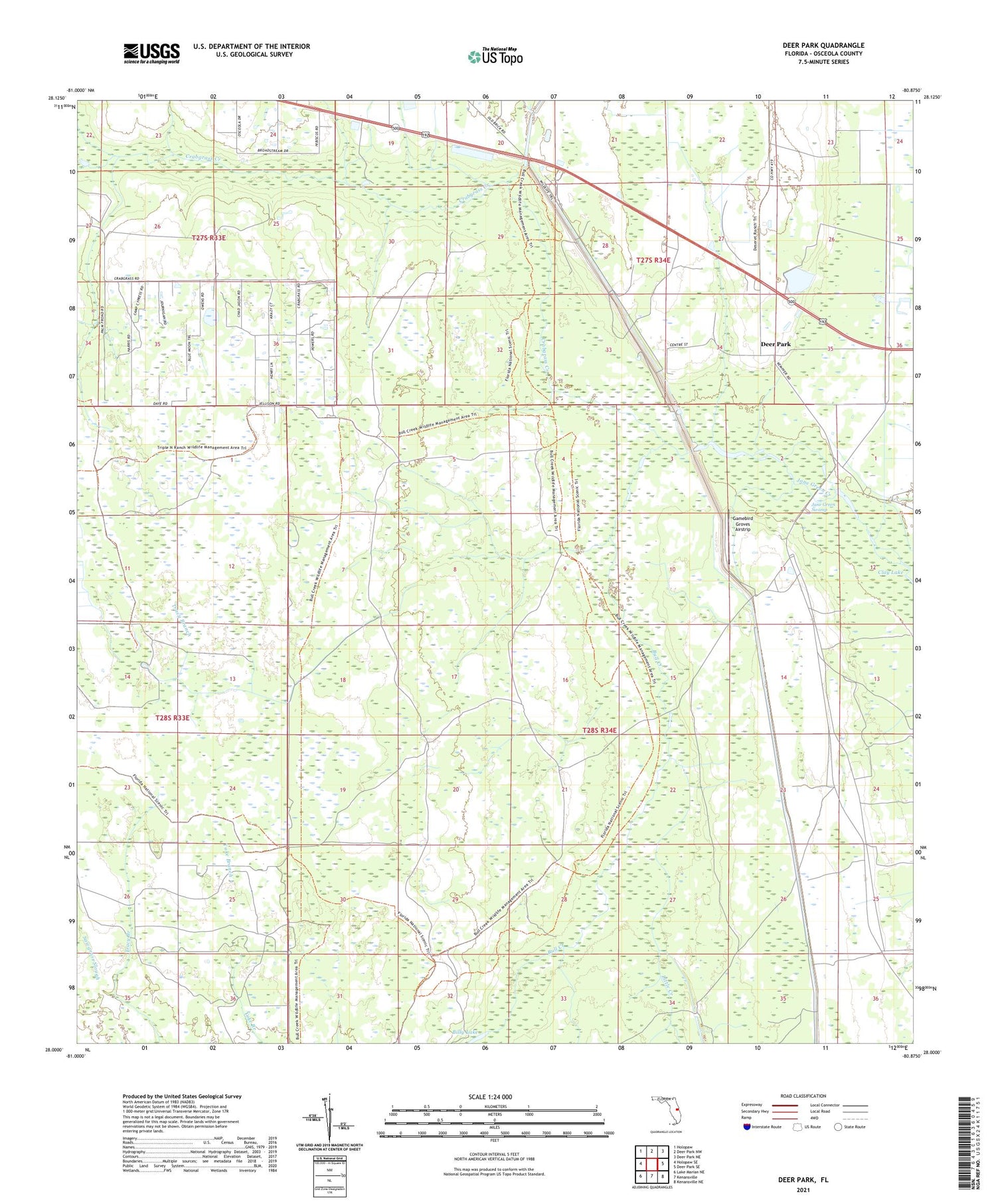 Deer Park Florida US Topo Map Image