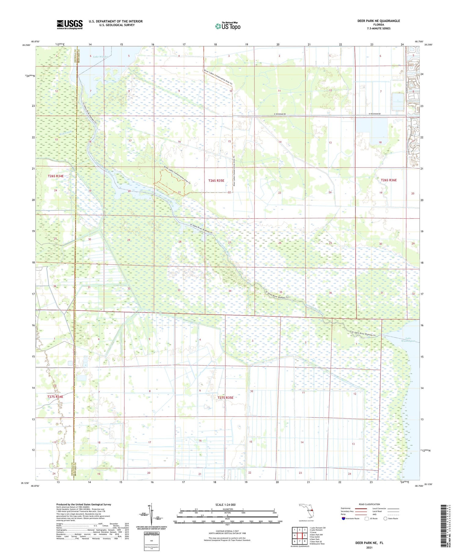 Deer Park NE Florida US Topo Map Image