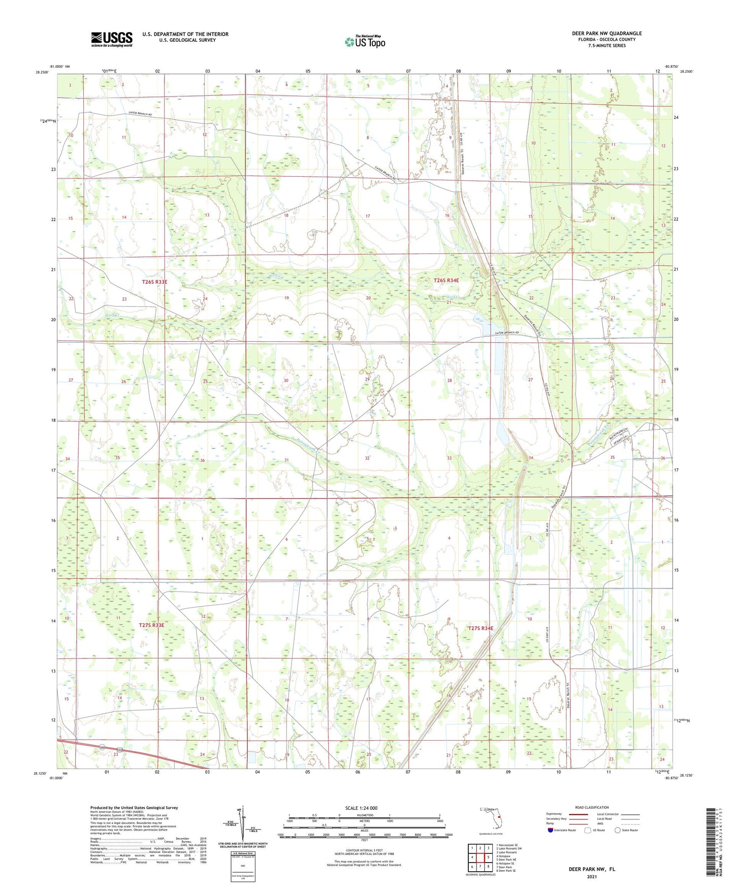 Deer Park NW Florida US Topo Map Image