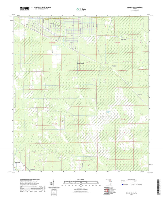 Dinner Island Florida US Topo Map Image