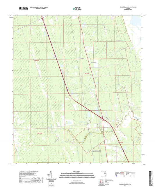 Dinner Island NE Florida US Topo Map Image