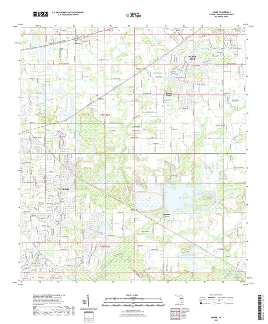 Dover Florida US Topo Map Image