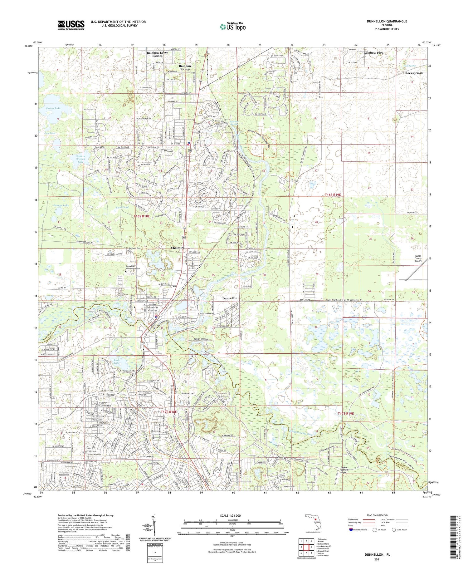 Dunnellon Florida US Topo Map Image