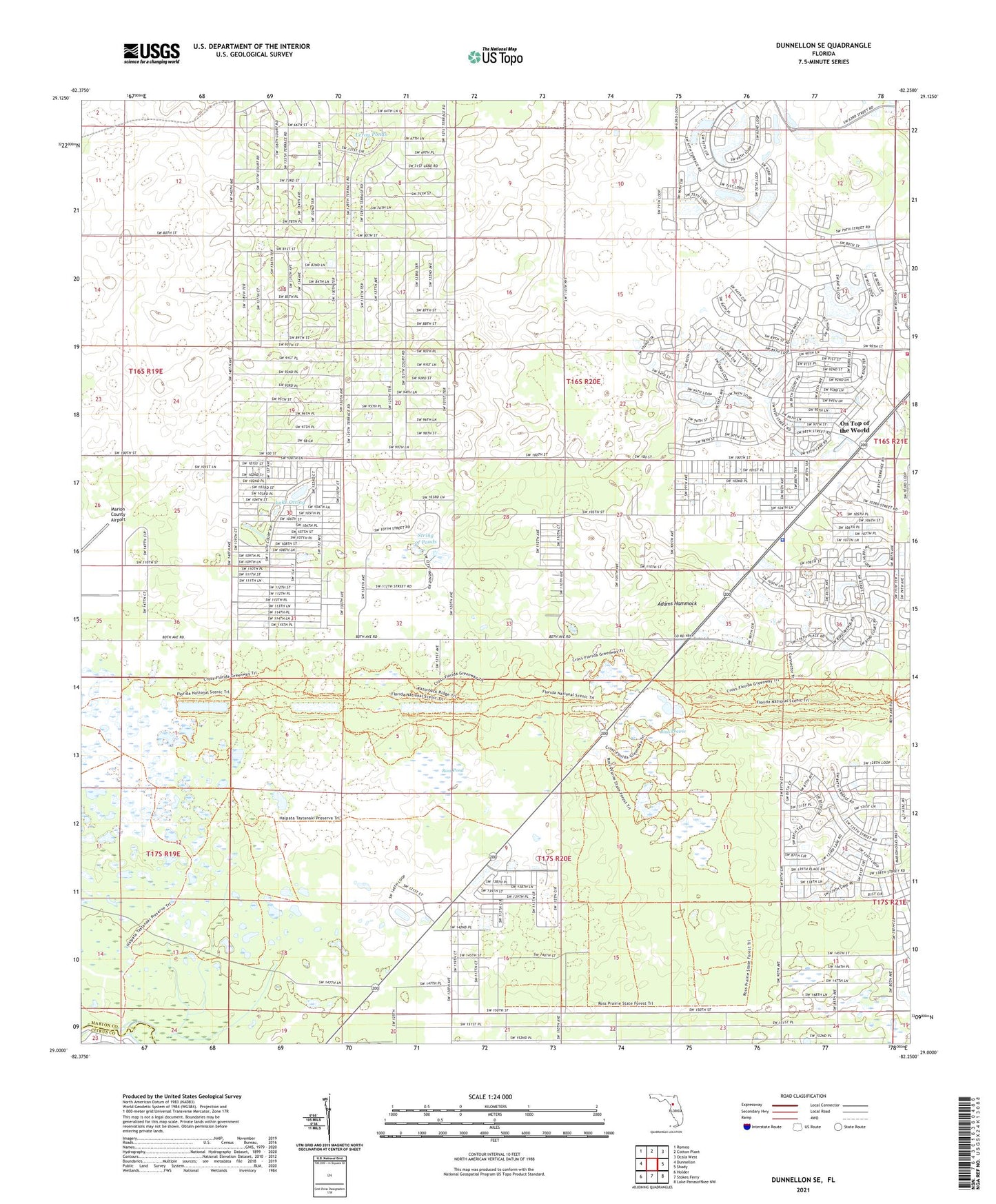 Dunnellon SE Florida US Topo Map Image